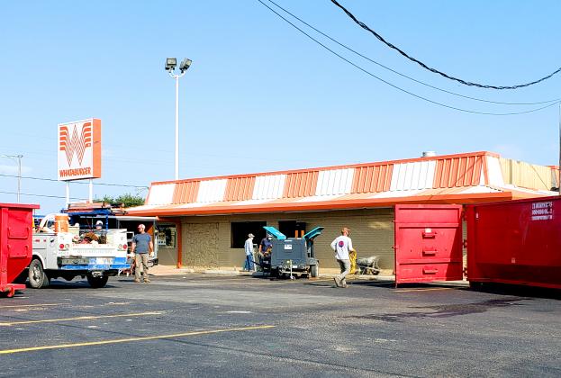 Snyder’s Whataburger restaurant began work on a remodel Monday. The restaurant will be closed about two weeks.