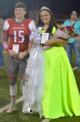 Hermleigh ISD’s 2020 Homecoming King and Queen were seniors Tyler Thompson (left) and Baeleigh Botts.