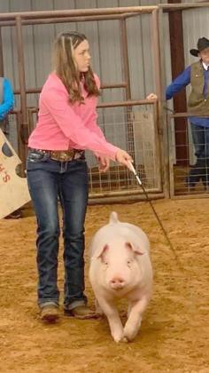 Brittany Smith showed a pig in a stock show.