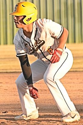 Snyder junior Cameron Smith took his lead during the Tigers’ 13-3 win over Midland Greenwood at Moffett Field on Tuesday. Smith scored four runs and finished with three runs batted in.