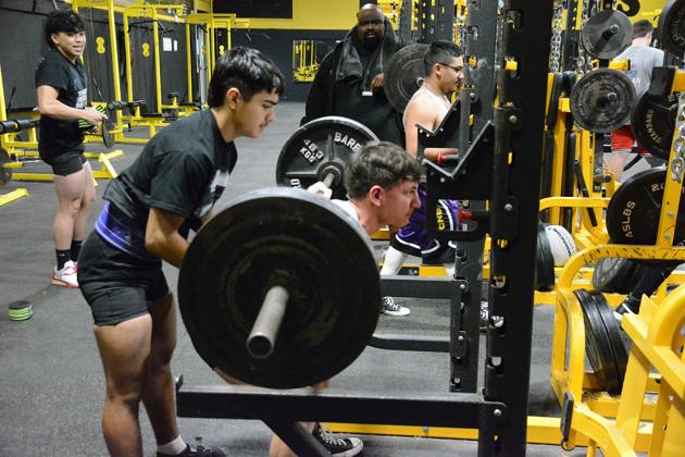 TSN Photo/ Jose Jimenez Adrian Avalos squatted at practice preparing for state earlier this season.