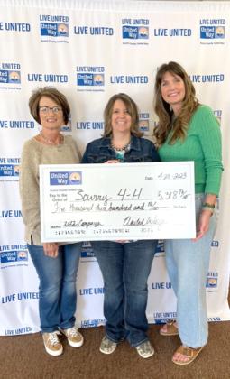 The Scurry County 4–H received $5,318 Pictured (l-r) are Patricia West, Ronda White, and Magan Thomas.