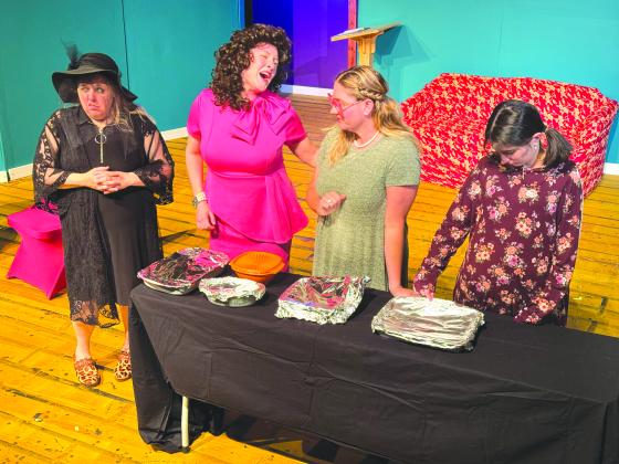 TSN Photo/Chad Goebel Pictured from (l-r) Stacy Haley, Emily Simmons, Stacy Head and Jacklyn Clinkinbeard rehearsed a scene from Dearly Departed at The Ritz Community Theatre.