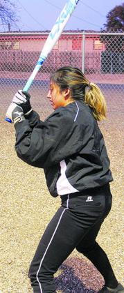 Snyder sophomore Adrianna Florez works on hitting during Friday’s softball practice. The Lady Tigers will host Lubbock High School in the first preseason scrimmage on Jan. 30.