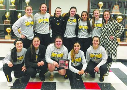 The Snyder Lady Tigers won the consolation championship at the Stanton Hoopstown Basketball Classic. Pictured on the front row are (l-r) Nicole Martinez, Allegra Escobedo, Sara McClain, Alyssa Benitez and Rami Herrera. On the back row are Natalee James, Michelle Rios, Kirsti Pierce, Skyler Hand, Angelo Murillo, Jordan Phillips and head coach T’Leah Eicke.