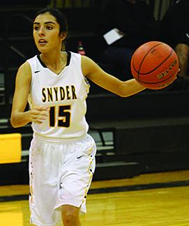 Snyder’s Alyssa Benitez dribbles down the court during a recent game. 