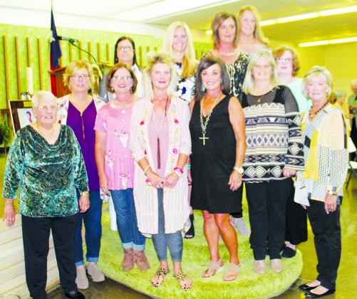 The 1981 Class 4A state volleyball champion Snyder Lady Tigers entered the Snyder Athletic Hall of Honor Friday. Team members pictured on the front row are (l-r) head coach Joyce Elrod, Sabrina Robinson, Lisa Waller, Becky Pylant, Shanna Koonsnan, Toni Elrod and assistant coach Patty Grimmett. On the back row are Susie Lee, Kathy Northcott, Becky Harrell, Sheri Rich and Susan Brim.