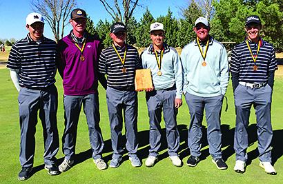 The Snyder Tigers finished third at the Region 1-4A Preview Tournament in Lubbock Saturday. Pictured are (l-r)  Devin Bynum, Jake Leatherwood, Jax Weaver, Kyle Shrum, Alex Luecke and Kade Hunter. 