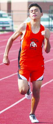 Ira’s Isaac Cabrera makes a push at the end of the 800-meter run during Monday’s Class 1A area track meet.