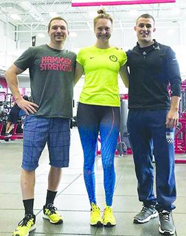 Contributed Photo Ira’s Ricky De Luna (right) visits with Special Operations U. S. Navy SEAL Team Strength and Conditioning Specialist Paul Titus (left) and Margaux Isaksen, who is ranked No. 1 in the modern pentathlon in the United States, inside the U.S. Olympic Training Center.