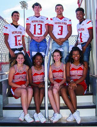 Hermleigh High School will celebrate homecoming on Friday. Homecoming sweetheart nominees pictured on the front row are (l-r) Kami Smith, Brishaya Sneed, Kelsey Digby and Aaliyah Sneed. Homecoming hero nominees on the back row are Andres Rodriguez, Kyler Roemisch, Jacob Guzman and Eli Garza.