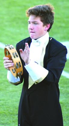 Tambourine player Brody Thompson and the rest of the Pride of the West marching band will compete at Monday’s University Interscholastic League regional contest at Bulldog Stadium in Abilene.