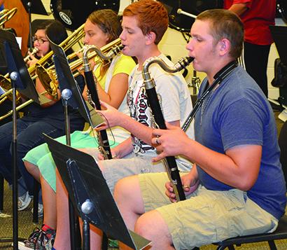 Pictured are (l-r) Brianna Martinez, Andrea Malmsten, Zack Miller and Johnny-Dean Maresch keep in time with the music.