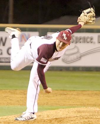 McMurry University’s Matthew Bass threw a pitch during a game this season. Bass said his team was on the road when they learned the season got canceled.