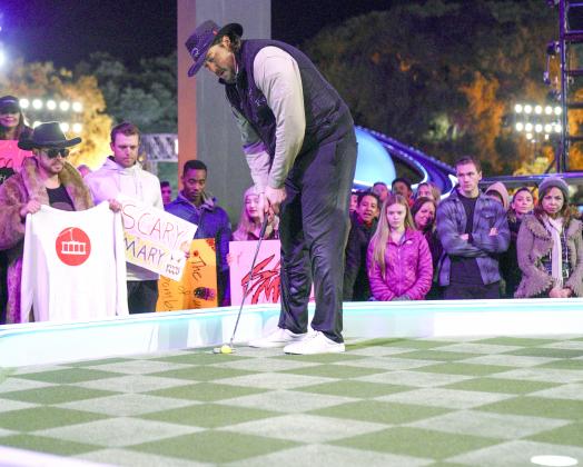 Snyder native Tanner Beard lined up a putt during his Thursday appearance on the ABC miniature golf game show Holey Moley. Beard won his first round on the show, and will appear in the finals in August. 