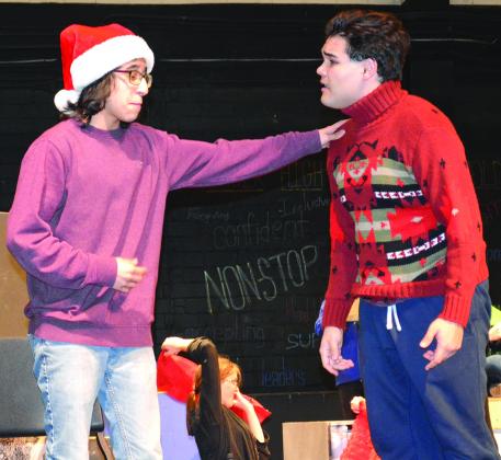 Anthony Galindo (left) and Ethan Gowin are among the cast members in the Snyder High School Golden Theatre Company’s production of Elf the Musical JR. at Worsham Auditorium. Show times are 7 p.m. Friday and 2 p.m. Sunday. Tickets are $5 each and will be available at the door.