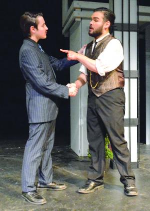 Snyder High School seniors Ethan Gowin (right) and Ian Row performed in this semester’s one-act play, Macbeth. The production was a 1920s New Orleans version of William Shakespeare’s play.