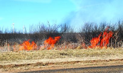 Controlled and prescribed burns, like the one at Ennis Creek Road, near CR 146, Wednesday morning, are allowed, but are recommended to be conducted on days when the wind is less likely to spread the fire. 