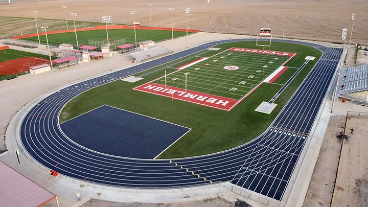 Hermleigh ISD announced that construction of the new track around Cardinal Field was completed earlier this week.