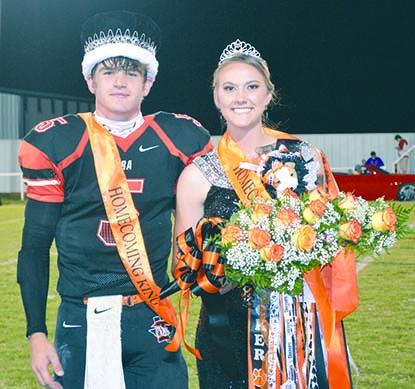 Boocker Brasuel (left) and Sierra Welch were named the 2016 Ira High School homecoming king and queen during a halftime ceremony Friday night.