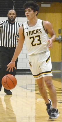 Snyder senior Jayden Samaniego led the Tigers with 16 points in the Tigers 54-34 win over Caprock Thursday. The Tigers improved to 4-1 on the season and won their fourth straight game.