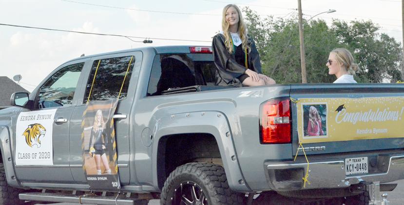 Snyder ISD valedictorian Kendra Bynum rode in the graduation parade.