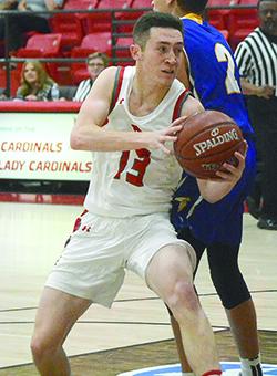 2020 Hermleigh graduate Kobe Roemisch spun past a defender during a game last season. Roemisch led the Cardinals to a 20-15 record and a bi-district and area championship his senior season.