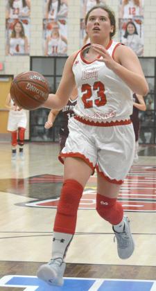 Hermleigh senior Makia Gonzales led the Lady Cardinals to a 62-39 win over Highland Friday with 23 points and 11 rebounds.