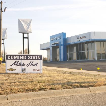 A new sign advertises Mitch Hall Chevrolet Buick GMC at the site of the old Reagor-Dykes car dealership in Snyder. Mitch Hall auto dealerships are in several nearby locations, including Lamesa, Midland and Lubbock.