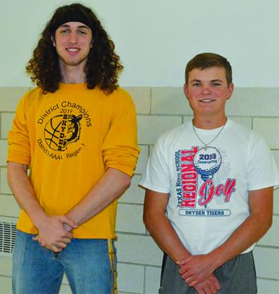 Snyder High School seniors Talon Vandygriff (left) and Jax Weaver passed the FAA Airman Knowledge Test Tuesday in Abilene. Their unmanned aircraft pilot licenses will allow them to fly drones for commercial purposes.