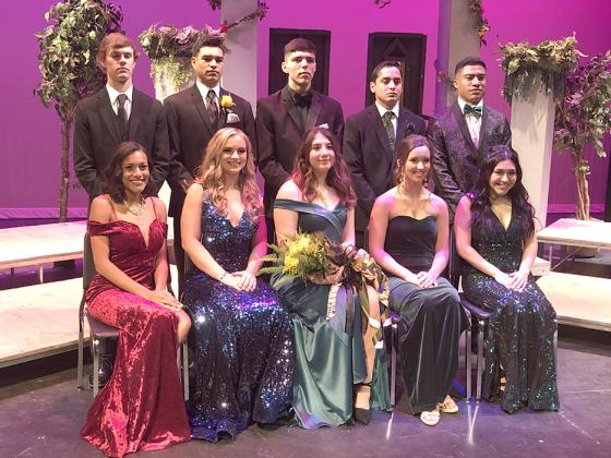 Nominees for Miss SHS pictured on the front row are (l-r) Madelynn Cravens, Tegan Dickson, Bonnie Jasper, Kate McWilliams, and Chloe Rodriguez. Mr. SHS nominees pictured on the back row are Kade Hunter, Corey Landin, Jayden Samaniego-Sanchez, Sammy Sosa, and Gregory Williams.
