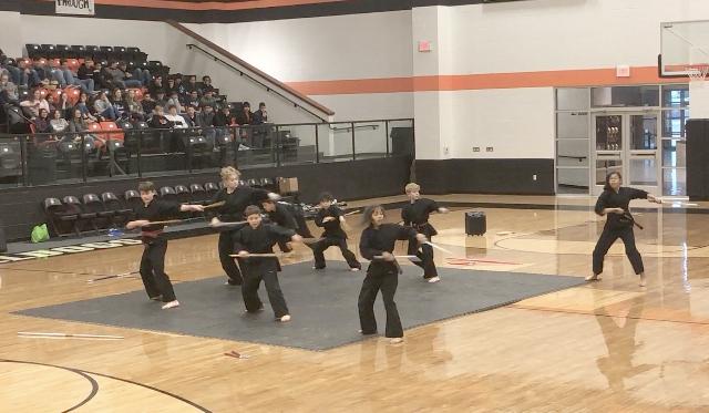 Team Chip Tae Kwon Do of Sweetwater performed at Ira Gymnasium  Wednesday, sponsored by Cogdell Memorial Hospital in recognition of American Heart Month. Cogdell brought the team to give demonstrations at all local public school districts Wednesday.
