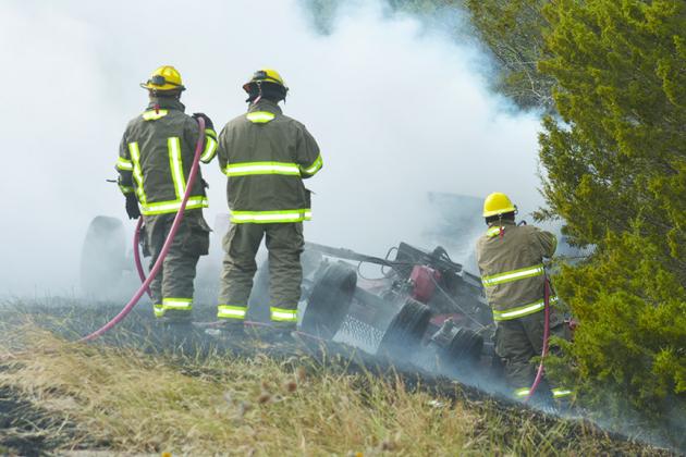 Snyder firefighters responded to a tractor fire that was reported at 3:25 p.m. Tuesday in the 3700 block of CR 2158. One person was transported to Cogdell Memorial Hospital with what was described as first-degree burns to the face and arms.