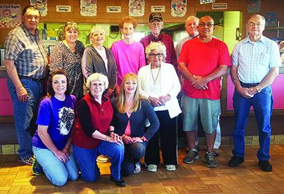 Scurry County Food Cupboard volunteers pictured kneeling are (l-r) Mandy Campbell, Dorris Blackard, Gina Jones. Standing are Kim Hall, Kathy Hall, Audra von Roeder, Syble Bley, Paula Rodriguez, Sonny Greenfield, Frank Toland, Leon Terrazas and Gary Scott