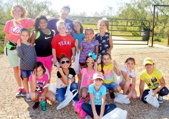 Members of Brownie Troop No. 7202 pictured at the Scurry County Nature Trail on the front row are (l-r) Karmen Scott, Myleigh Luna, Kenzie Chandler, Mya Hale, Kamryn Grimes, Madison Whitefield and Kamrin Gunsett. Standing are Troop Leader Hollie Gonzales, Sadie Black, Zoi Arizmendi, Hali Garlick, Assistant Troop Leader Hayley Grant, Veda Gonzales, Chloe Henson and Khloe Mendoza. Not pictured are Eartha Thomas and Ryley Agers. 