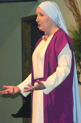 Marsha Haney, portraying Mary Magdalene, spoke about what made various female figures in the Bible vessels of honor at the East Side Church of Christ’s Women’s Encounter Day on Saturday.